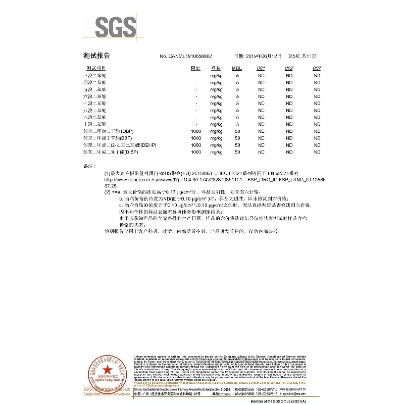 中山市順澤腳輪有限公司（ROHS檢測報(bào)告）